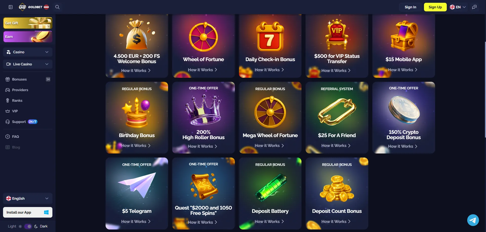 Goldbet Casino бонус оферти — приветствен пакет и безплатни завъртания